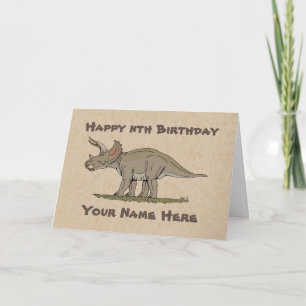 Cretaceous Dinosaur Triceratops Birthday Card