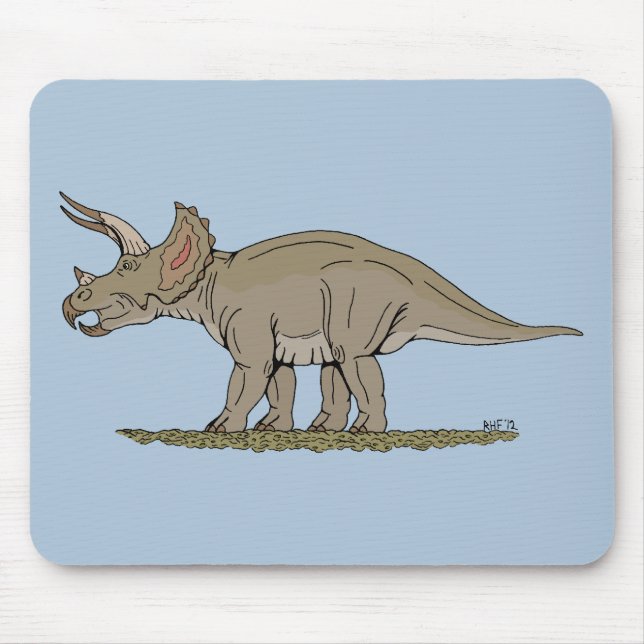 Cretaceous Dinosaur Triceratops Mouse Pad (Front)