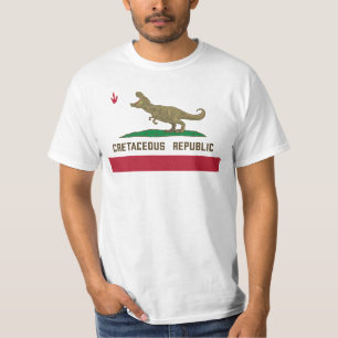 Cretaceous Republic California Flag T-rex Dinosaur T-Shirt