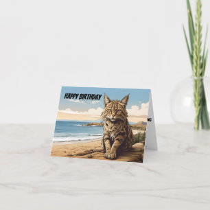 cretan wildcat on beach card