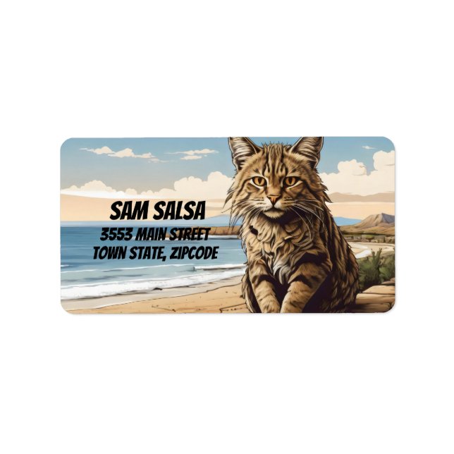 cretan wildcat on beach label (Front)