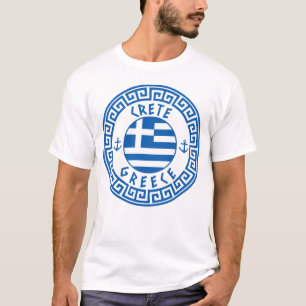 Crete And Greece Flag Men's White T-Shirt