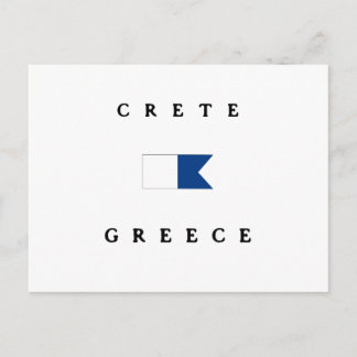 Crete Greece Alpha Dive Flag Postcard
