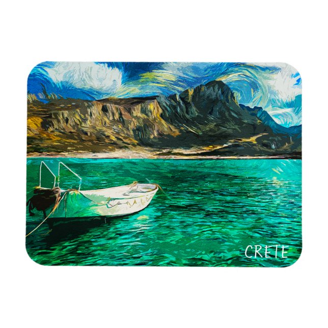 Crete Greece Ocean Oil Painting Magnet (Horizontal)