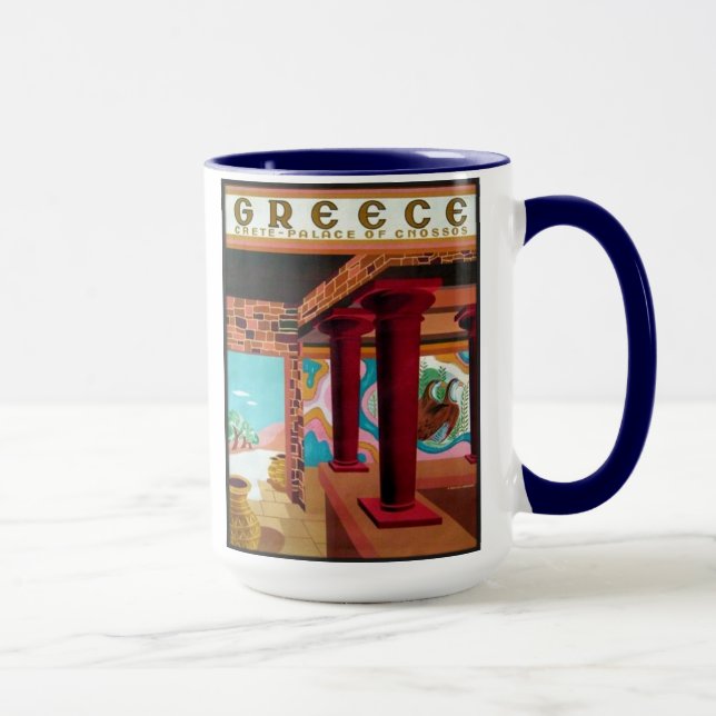 Crete Greece set of 8 different mugs (Right)