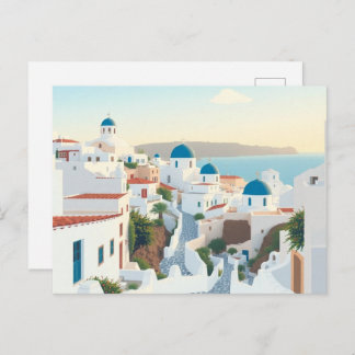 Crete Greece Travel Art Vintage Postcard