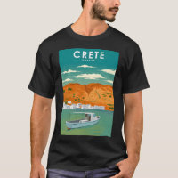 Crete Greece Vintage Minimal Retro Travel Poster
