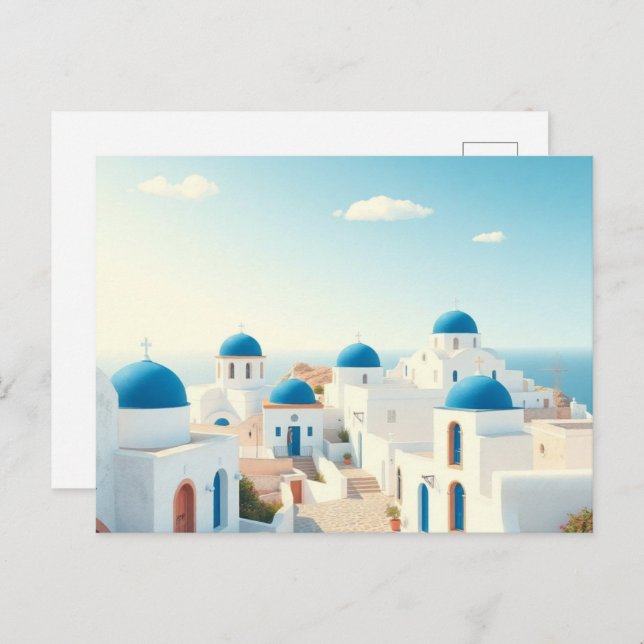 Crete Greece Vintage Travel Art Postcard  (Front/Back)