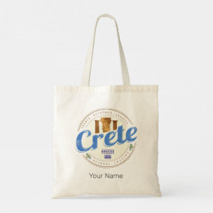 Crete Island Greece Retro Vintage Holiday Souvenir Tote Bag