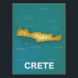 Crete map travel poster<br><div class="desc">Crete map travel poster in a wonderful vintage style.</div>
