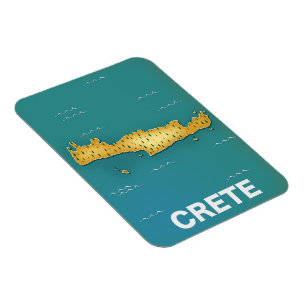 Crete map travel poster magnet