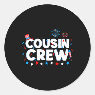 Crew 4th Of July Patriotic American Family Matchin Classic Round Sticker