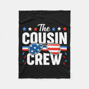 Crew 4th Of July Patriotic American Family Matchin Fleece Blanket