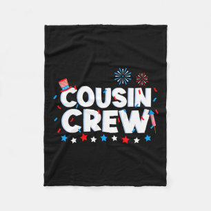 Crew 4th Of July Patriotic American Family Matchin Fleece Blanket