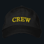 CREW Black  Basic Adjustable Cap Embroidered Hat<br><div class="desc">Customisable CREW hat. Embroidered - Choose your thread colour and change text or leave as is.</div>
