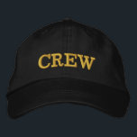 CREW Black  Basic Adjustable Cap Embroidered Hat<br><div class="desc">Customisable CREW hat. Embroidered - Choose your thread colour and change text or leave as is.</div>