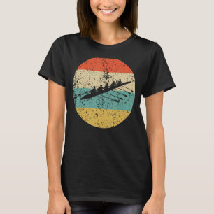 Crew Boat Rowing Silhouette Retro Sports T-Shirt