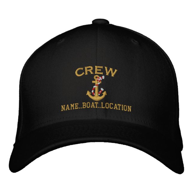 Crew Customise with Your Name Rope Anchor Embroidered Hat (Front)