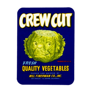 Crew Cut vegetable crate label Magnet