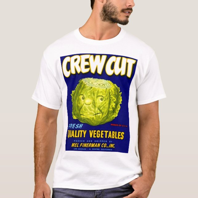 Crew Cut vegetable crate label T-Shirt (Front)