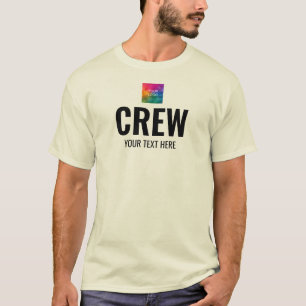 Crew Front Back Logo Design Mens Natural T-Shirt