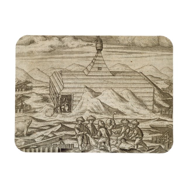 Crew killing and skinning bears, outside  the cabi magnet (Horizontal)