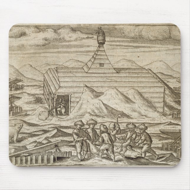 Crew killing and skinning bears, outside  the cabi mouse pad (Front)