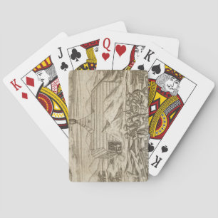 Crew killing and skinning bears, outside  the cabi playing cards