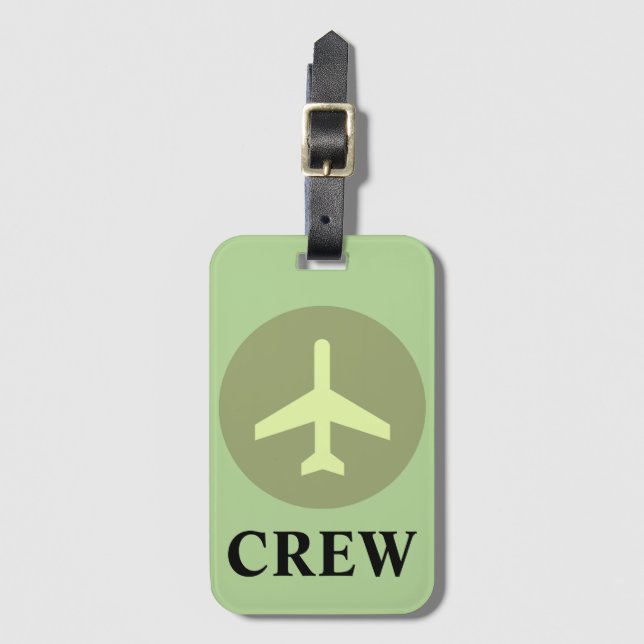 Crew Luggage Tag in Vintage Green (Front Vertical)