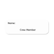 Crew Member Magnetic Name Tag Button