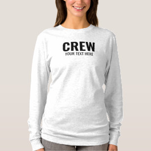 Crew Member Staff Womens Long Sleeve Ash Grey T-Shirt