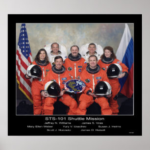 Crew of the STS-101 Shuttle Mission - 2000 Poster