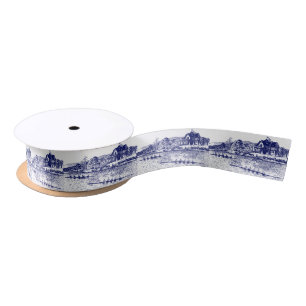 Crew Rowers Race With Boathouse Blue Satin Ribbon