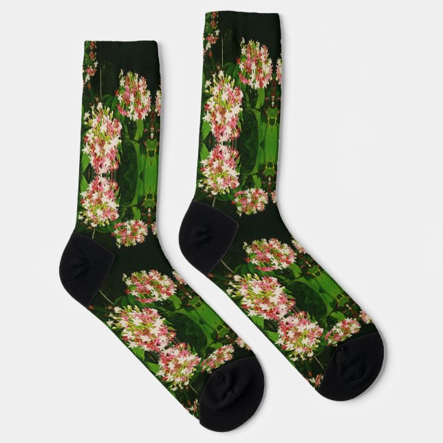 Crew Socks black flower cute (Right)