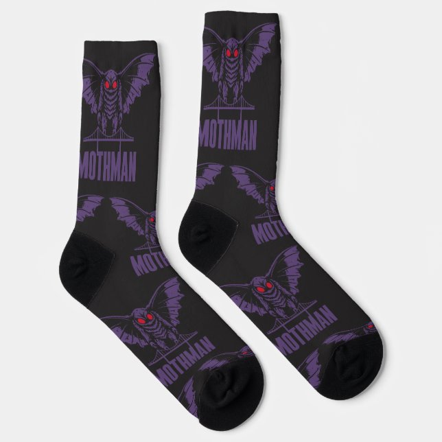 Crew Socks mothman pattern purple (Right)