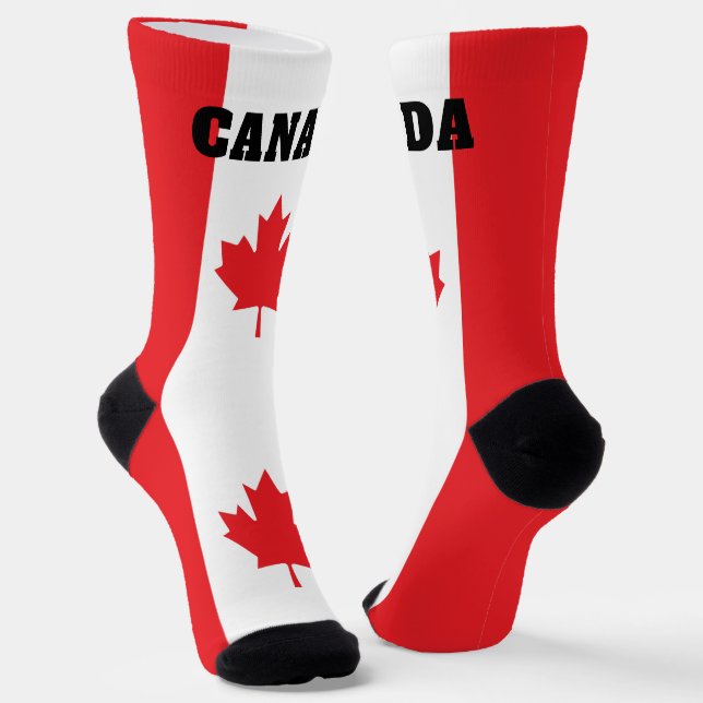 crew socks with flag of Canada (Angled)