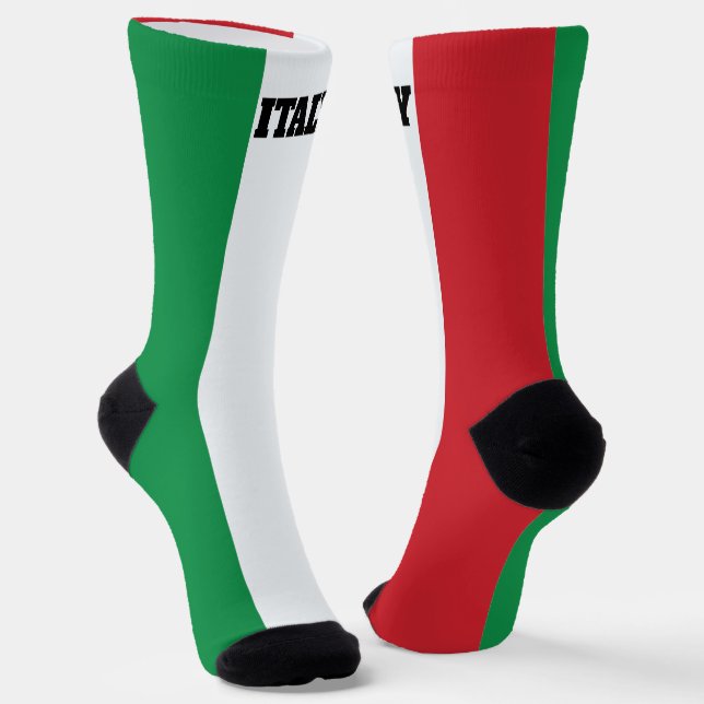 crew socks with flag of Italy (Angled)