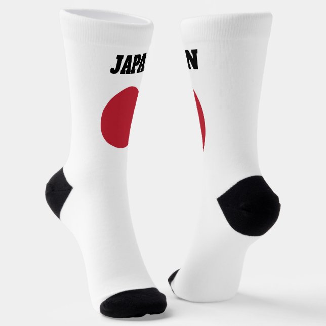 crew socks with flag of JAPAN (Angled)