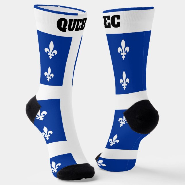 crew socks with flag of Quebec (Angled)