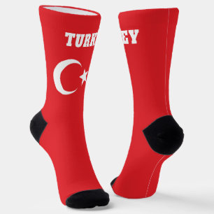 crew socks with flag of Turkey