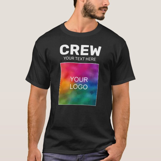 Crew Staff Budget Double Sided Logo Print Mens T-Shirt (Front)