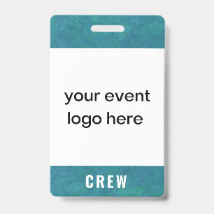 Crew Staff Event Badge Teal ID Badge
