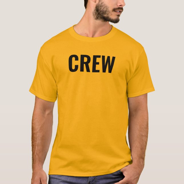 Crew Staff Gold Colour Double Sided Design Mens T-Shirt (Front)