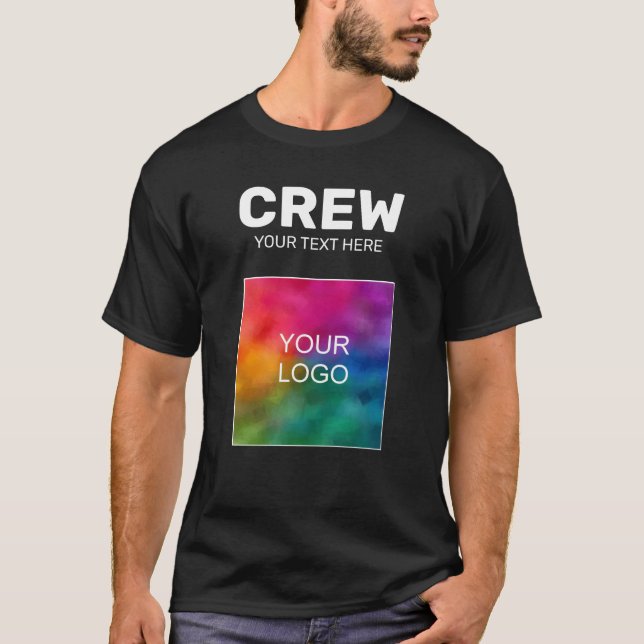 Crew Staff Your Logo Here Double Sided Print Mens T-Shirt (Front)