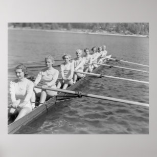 CREW TEAMvintage, sport, row, team, boat, retro, c Poster