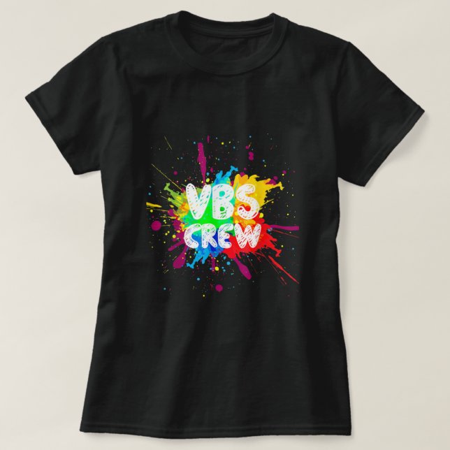 Crew Vacation Bible School Paint Splatter I Love V T-Shirt (Design Front)