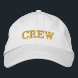 CREW White Basic Adjustable Cap Embroidered Hat<br><div class="desc">Customisable CREW hat. Embroidered - Choose your thread colour and change text or leave as is.</div>