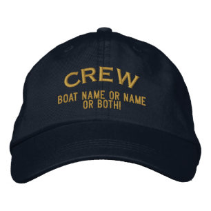 CREW Your Boat Name Your Name or Both! Embroidered Hat