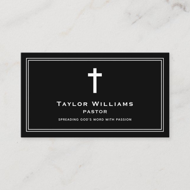 Crhistian Church Pastor Minister Religious Cross Business Card (Front)