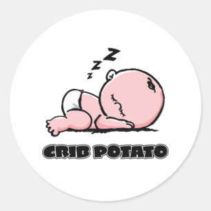 Crib Potato- Small Sleeping Baby Classic Round Sticker